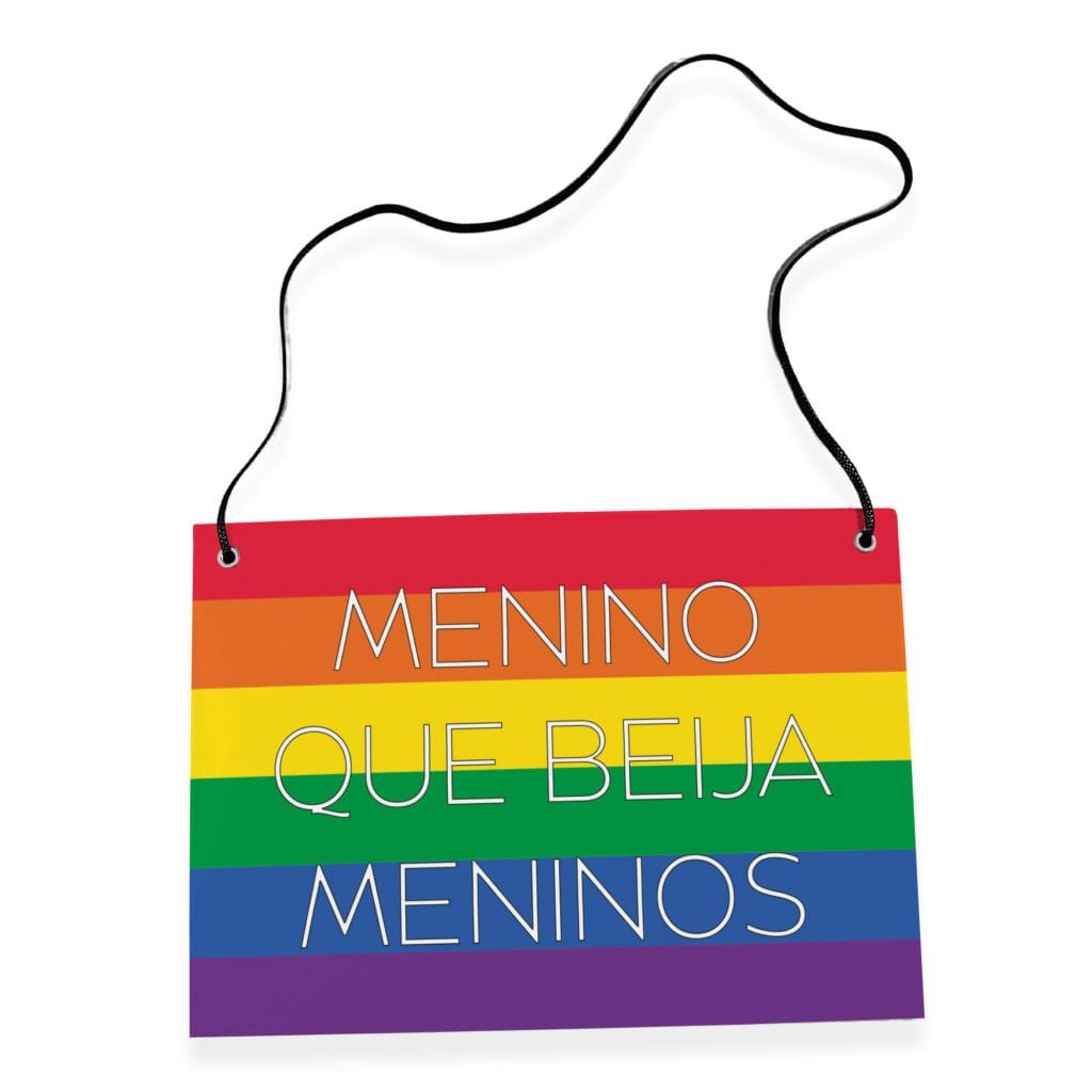 Placa Fantasia de Carnaval - LGBTQ - Menino Beija Meninos