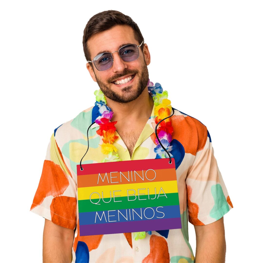Placa Fantasia de Carnaval - LGBTQ - Menino Beija Meninos