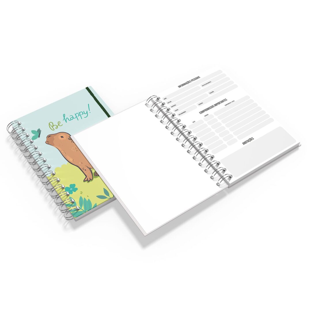 Caderno Grande 19x27 - Capivara - Be Happy