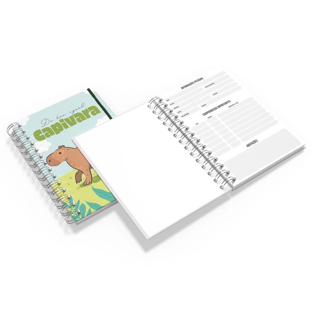 Caderno Grande 19x27 - Capivara - De Boa Igual Capivara
