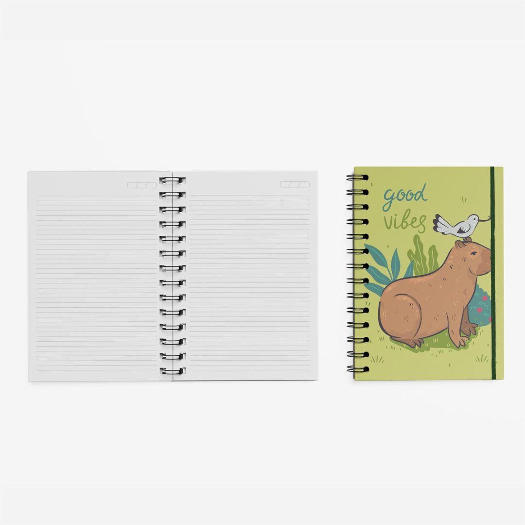 Caderno Grande 19x27 - Capivara - Good Vibes