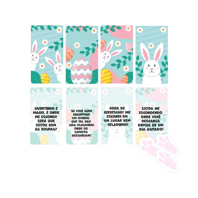 Kit Caça aos Ovos – Páscoa – Coelhinho da Páscoa – 40 peças