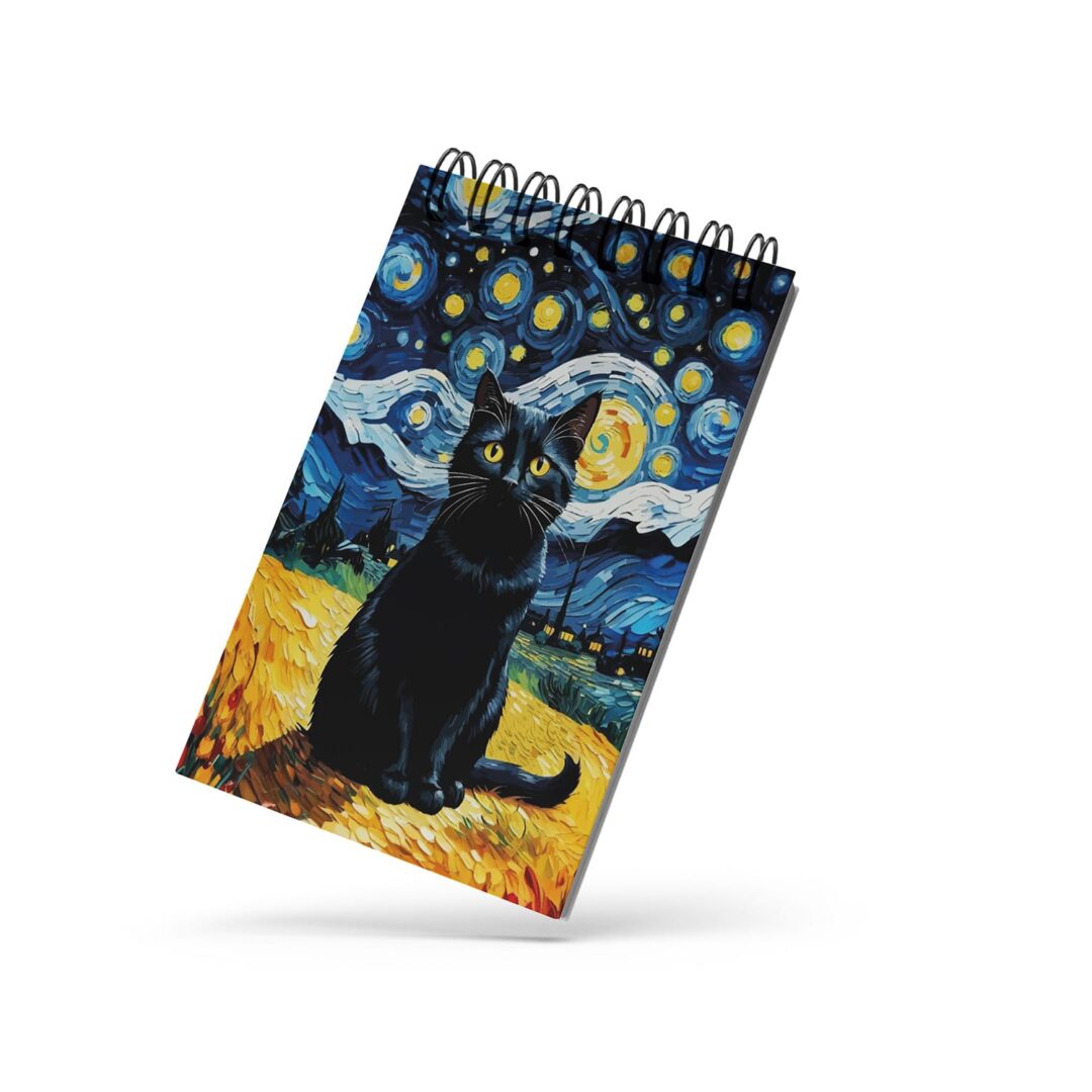 Bloco de Notas 10x15cm - Gatos - Céu estrelado