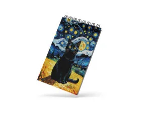 Bloco de Notas 10x15cm - Gatos - Céu estrelado