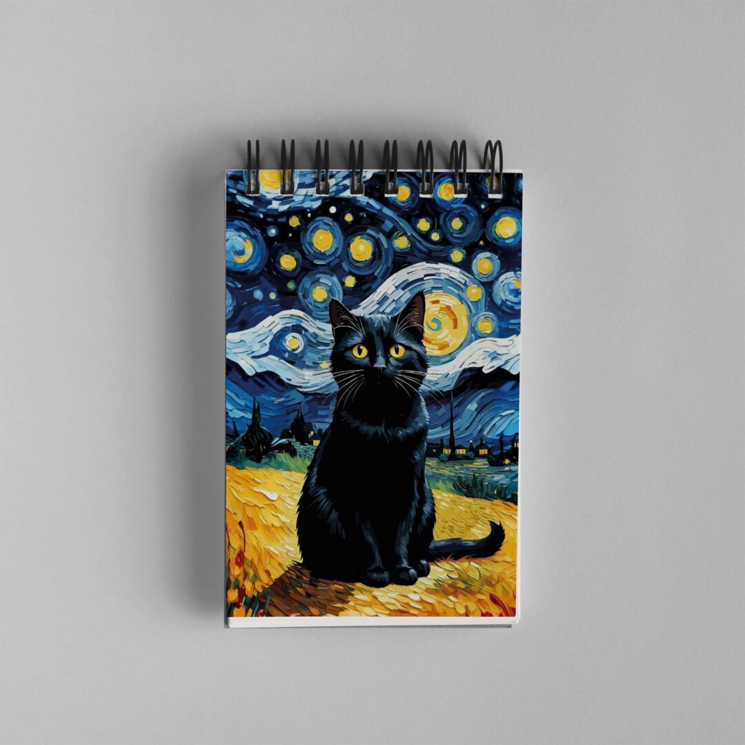 Bloco de Notas 10x15cm - Gatos - Céu estrelado