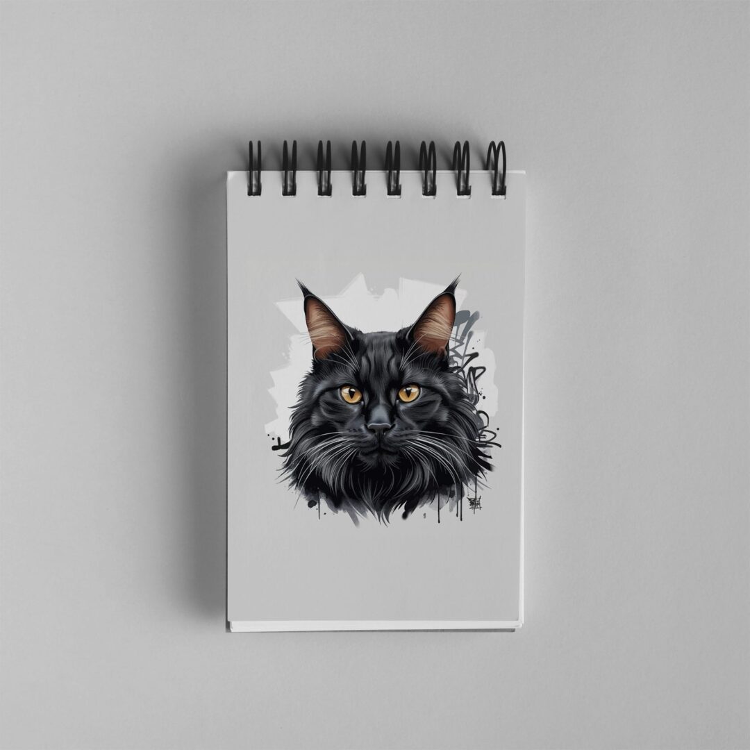 Bloco de Notas 10x15cm - Gatos - Grafiti Gato Preto