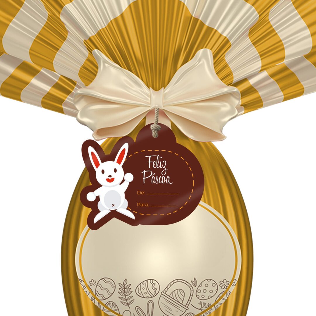Kit 96 Tags Para Ovos - Feliz Páscoa - Coelhinho
