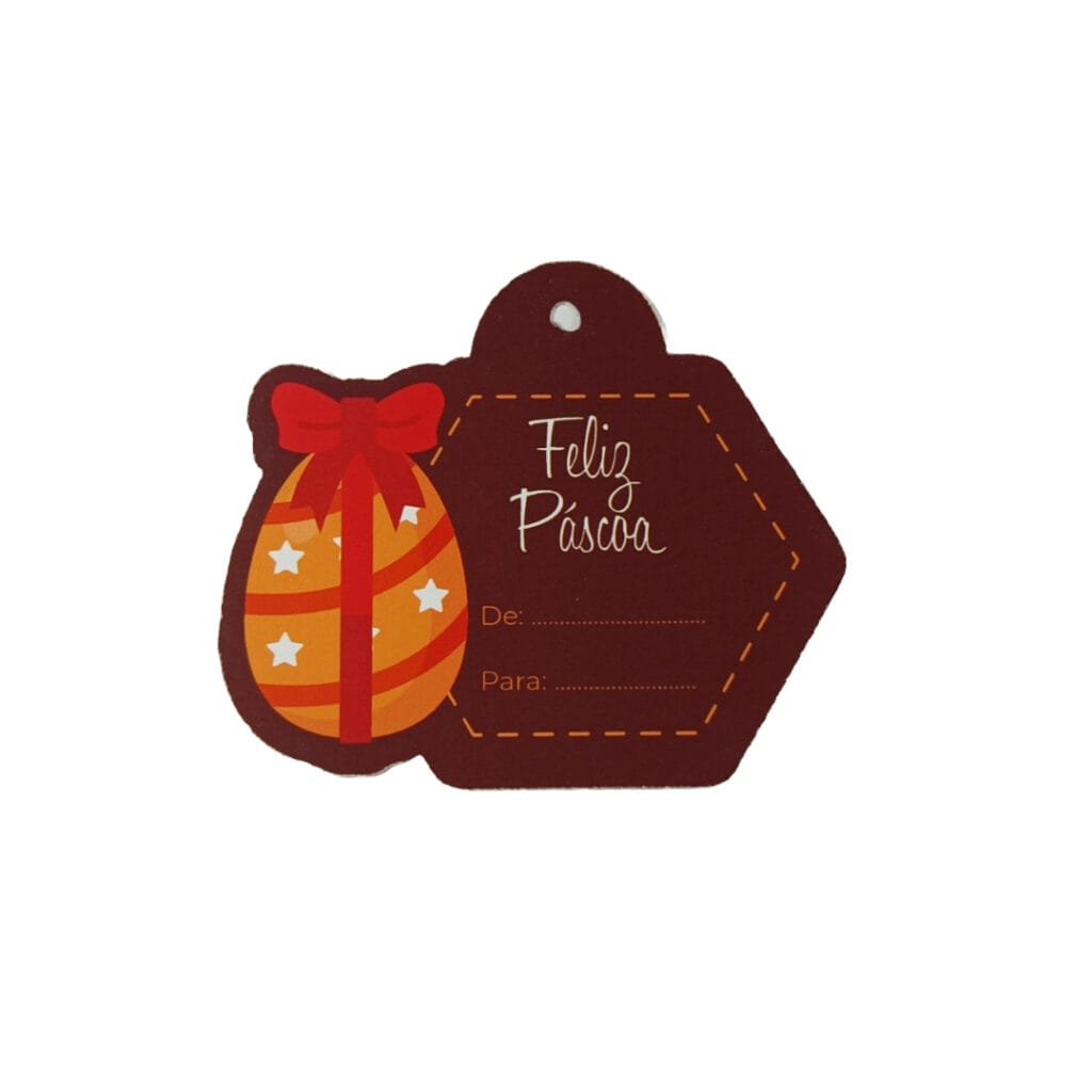 Kit 96 Tags Para Ovos - Feliz Páscoa - Ovo com Laço