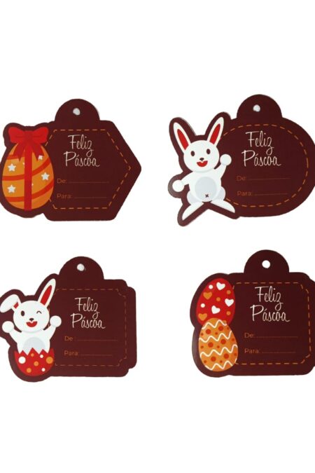 Kit 96 Tags Para Ovos - Feliz Páscoa - Sortidos