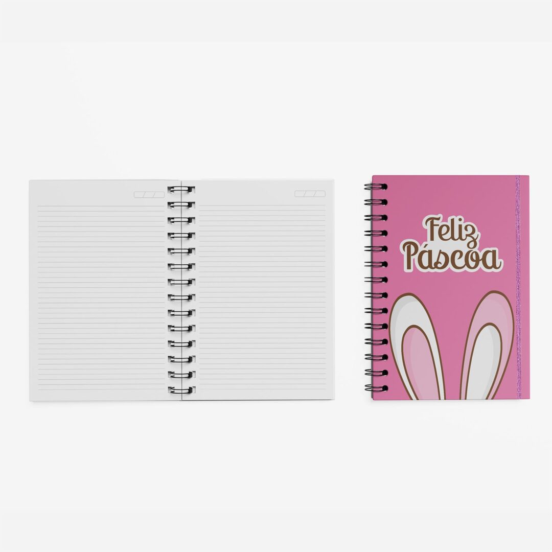 Caderno Grande 19x27 - Páscoa - Orelha do Coelho - Rosa