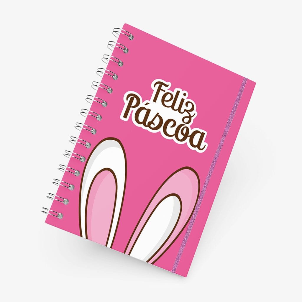 Caderno Grande 19x27 - Páscoa - Orelha do Coelho - Rosa