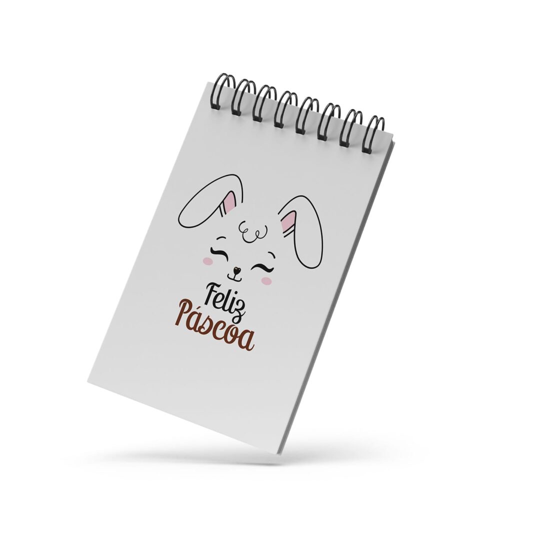 Bloco de Notas 10x15cm - Páscoa - Coelhinho Branco