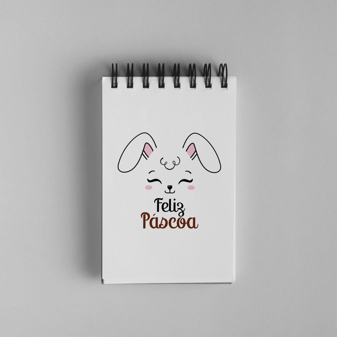 Bloco de Notas 10x15cm - Páscoa - Coelhinho Branco