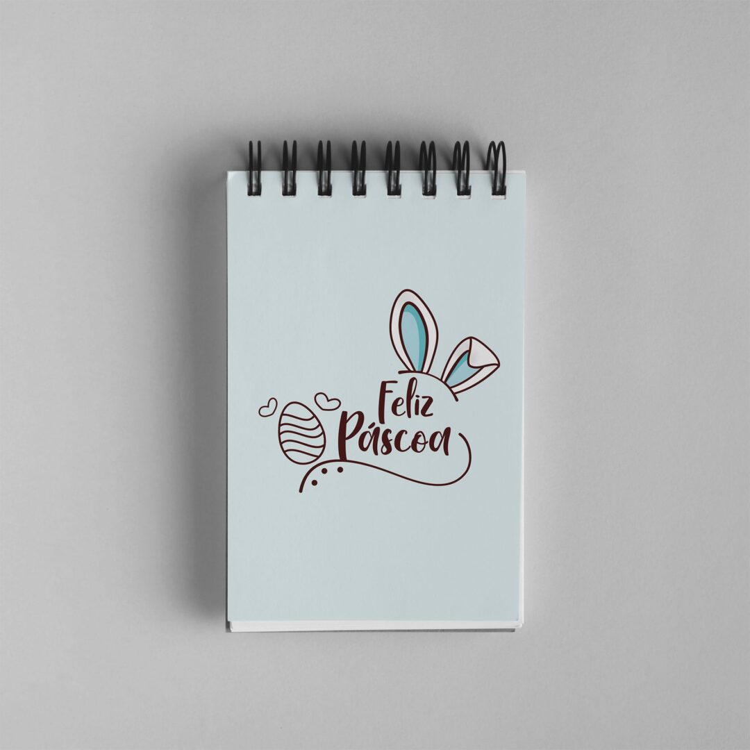 Bloco de Notas 10x15cm - Páscoa - Feliz Páscoa - Azul