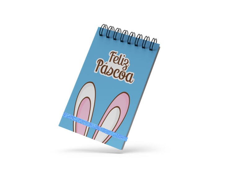 Bloco de Notas 10x15cm – Páscoa – Orelha do Coelho – Azul