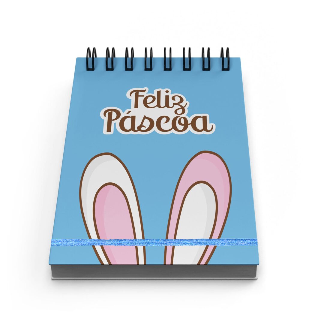 Bloco de Notas 10x15cm - Páscoa - Orelha do Coelho - Azul