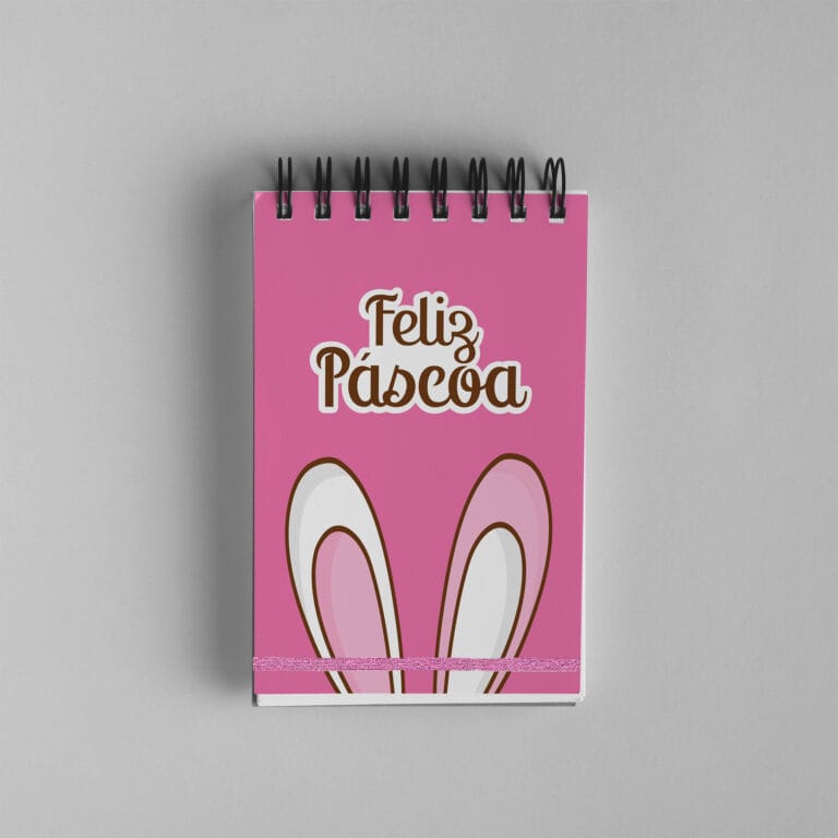 Bloco de Notas 10x15cm – Páscoa – Orelha do Coelho – Rosa