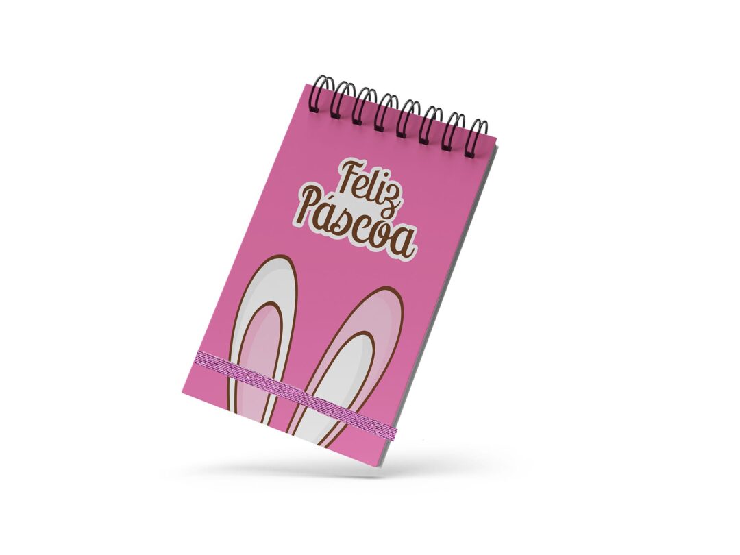 Bloco de Notas 10x15cm - Páscoa - Orelha do Coelho - Rosa