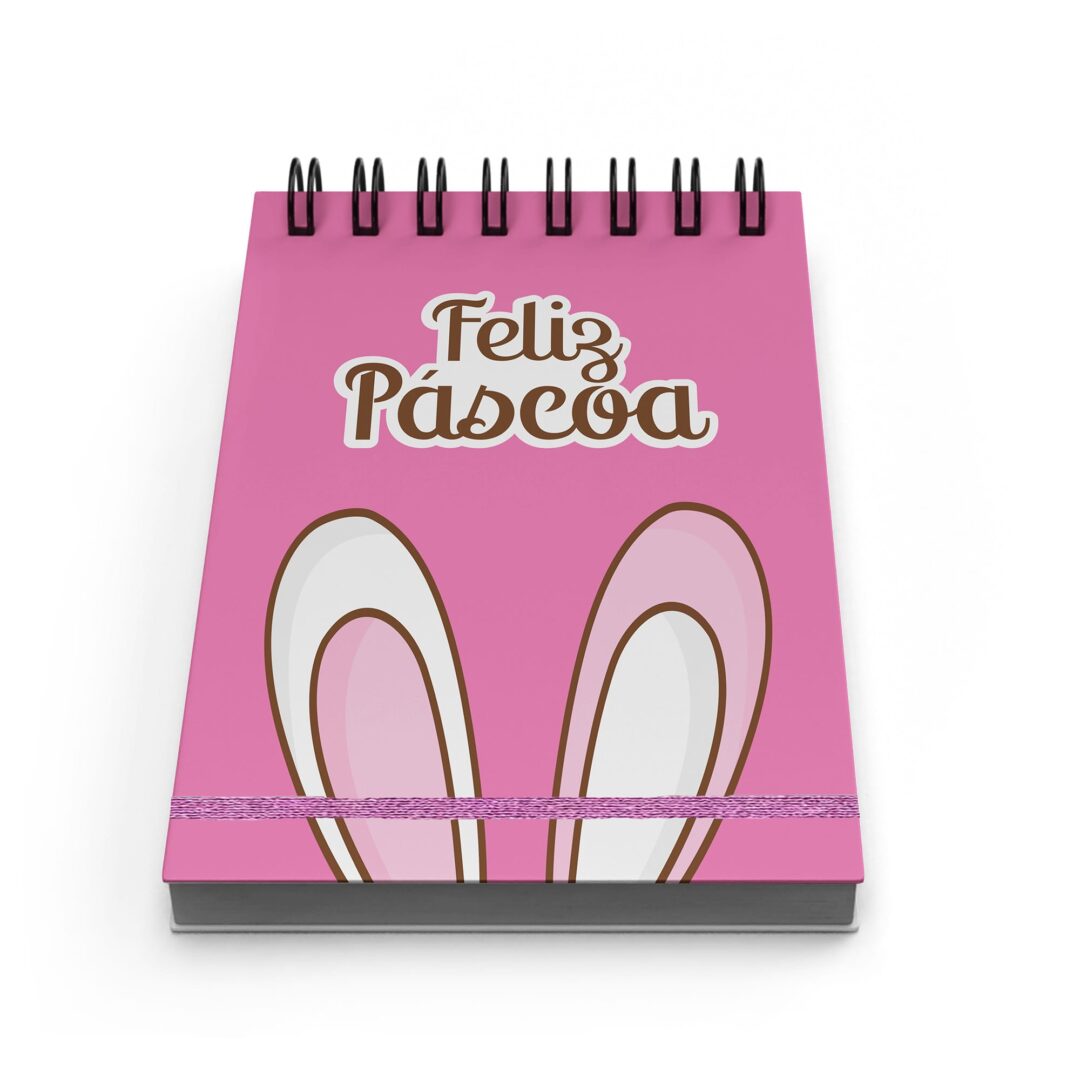 Bloco de Notas 10x15cm - Páscoa - Orelha do Coelho - Rosa