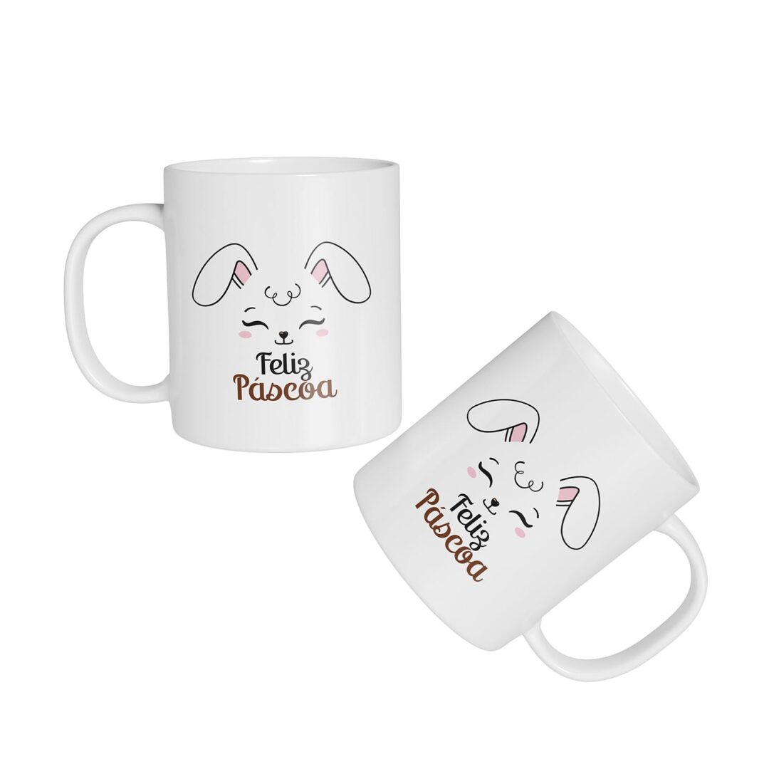 Caneca Cerâmica - Páscoa - Coelhinho Branco