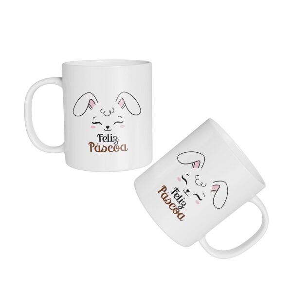 Caneca Cerâmica - Páscoa - Coelhinho Branco - Imagem 2