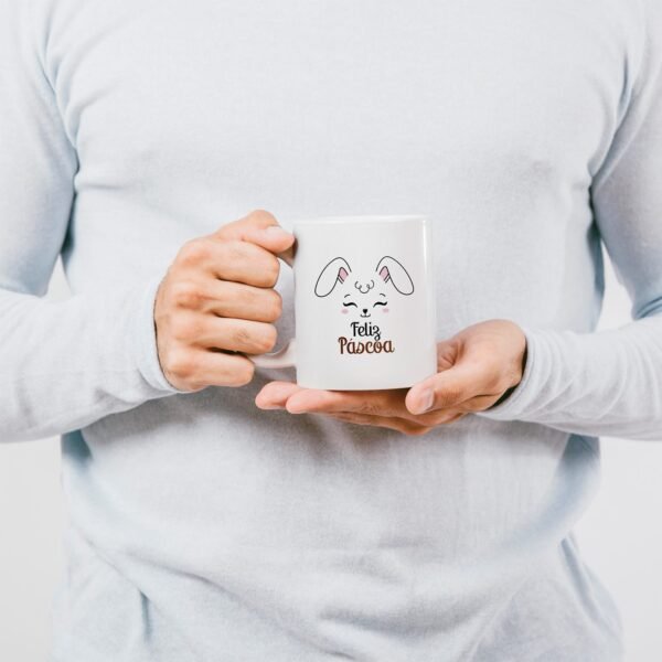 Caneca Cerâmica - Páscoa - Coelhinho Branco - Imagem 4