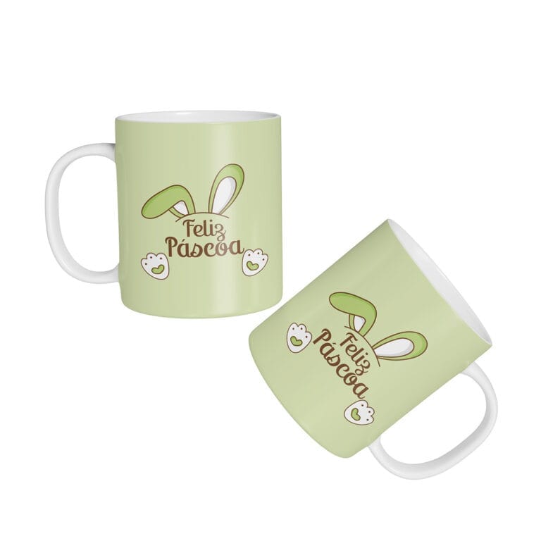Caneca Cerâmica – Páscoa – Feliz Páscoa – Verde