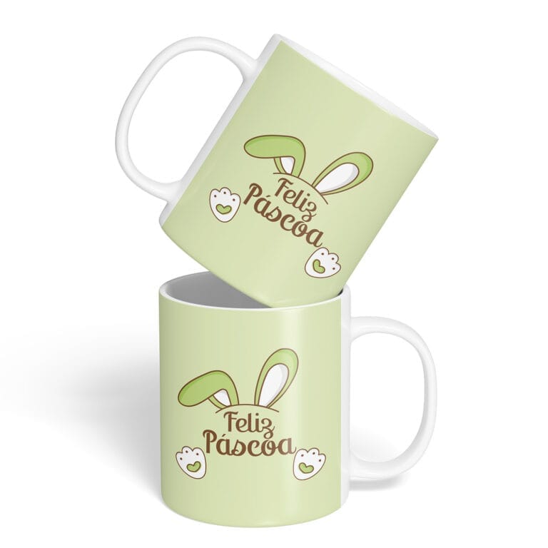 Caneca Cerâmica – Páscoa – Feliz Páscoa – Verde