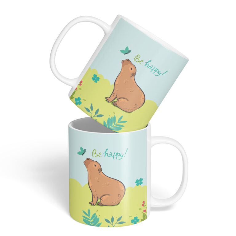 Caneca Cerâmica – Capivara – Be Happy