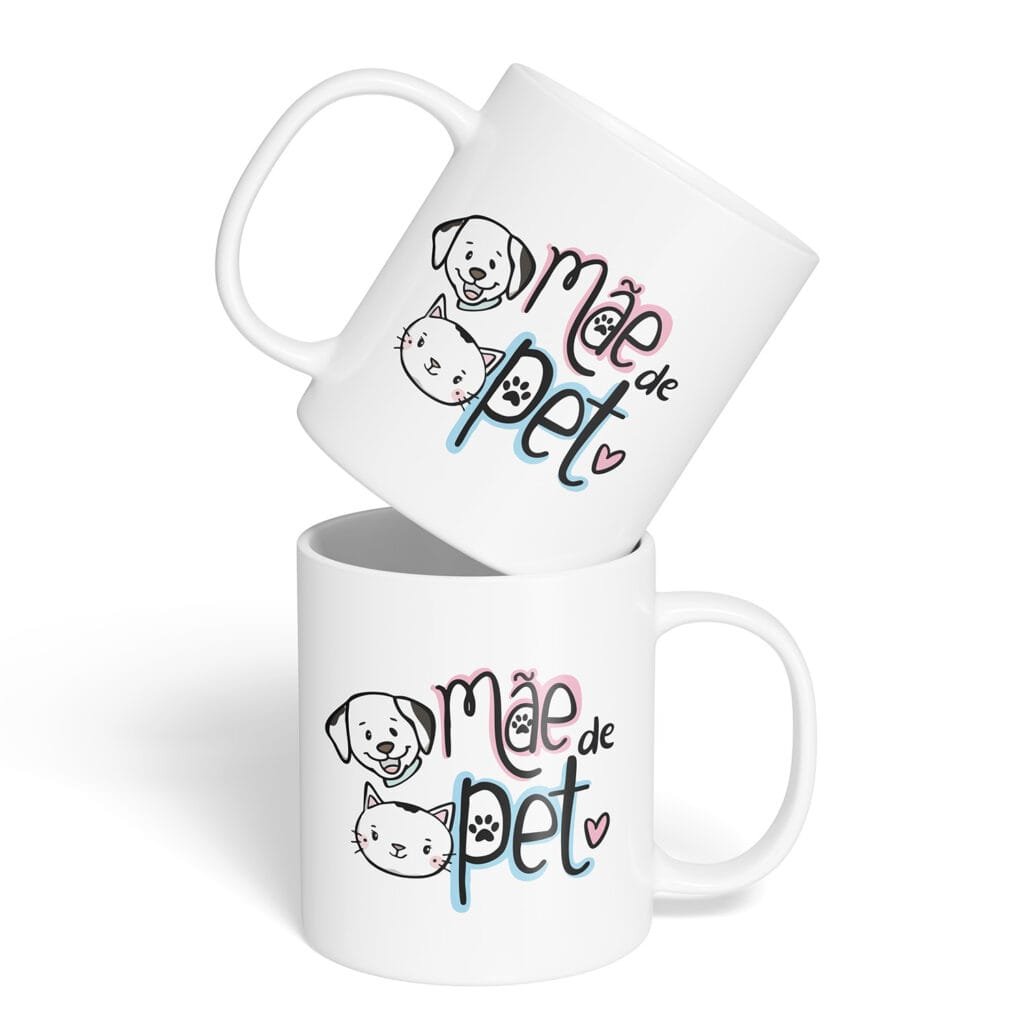 Caneca Cerâmica - Dia das Mães - Mãe de Pet