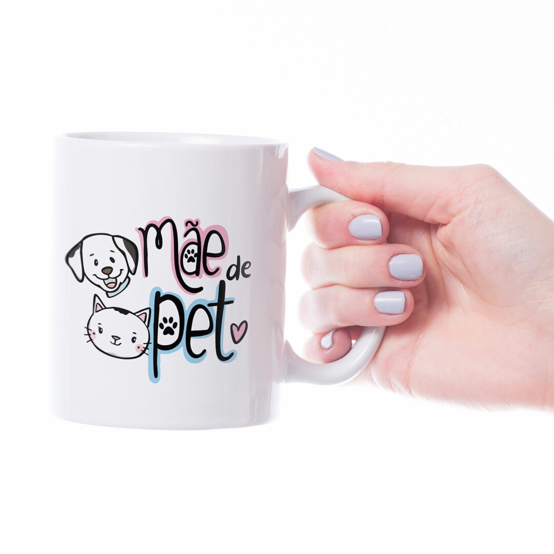 Caneca Cerâmica - Dia das Mães - Mãe de Pet