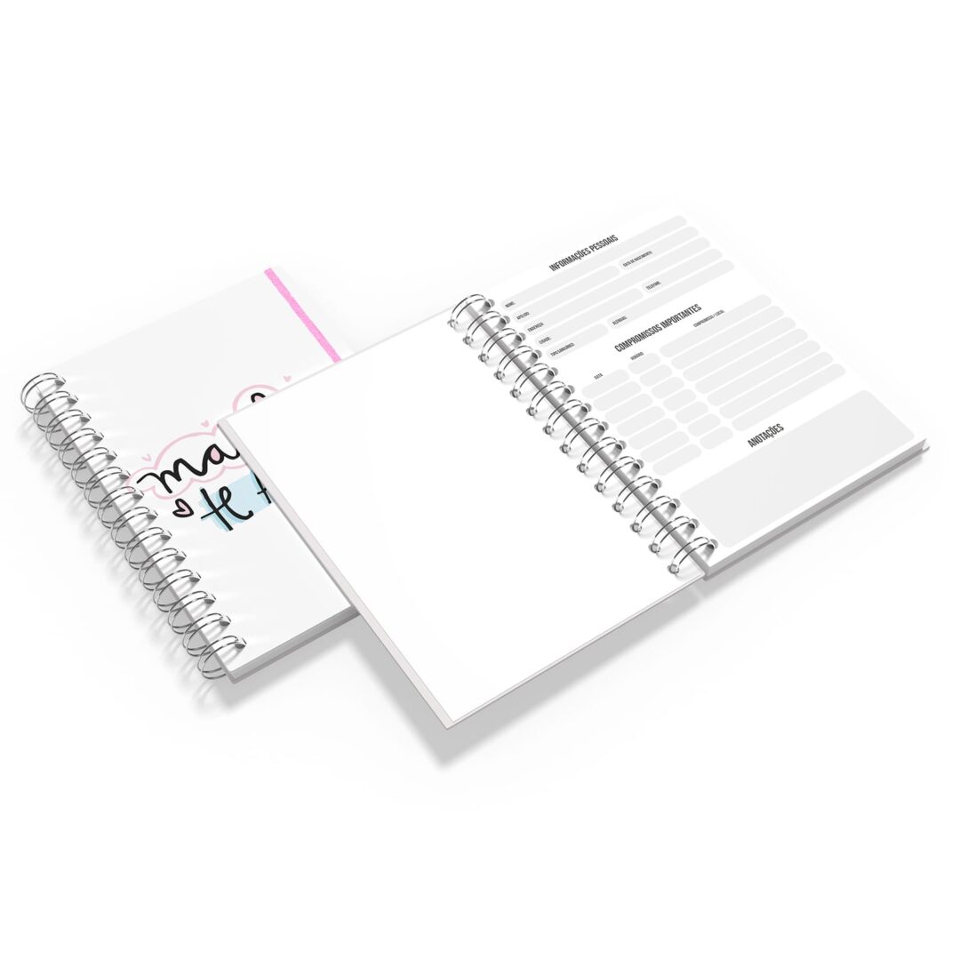 Caderno Grande 19x27cm - Dia das Mães - Mainha, Te Amo