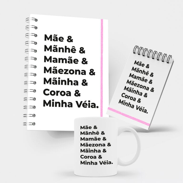 Kit Caderno, Bloco e Caneca – Dia das Mães – Nomes para Mães