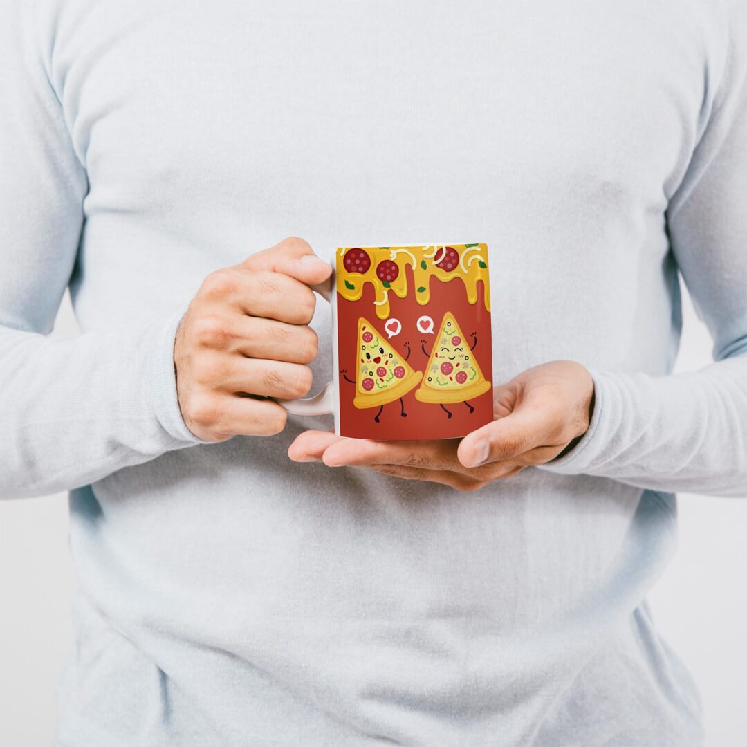 Caneca Cerâmica - Namorados - Amo Mais Que Pizza