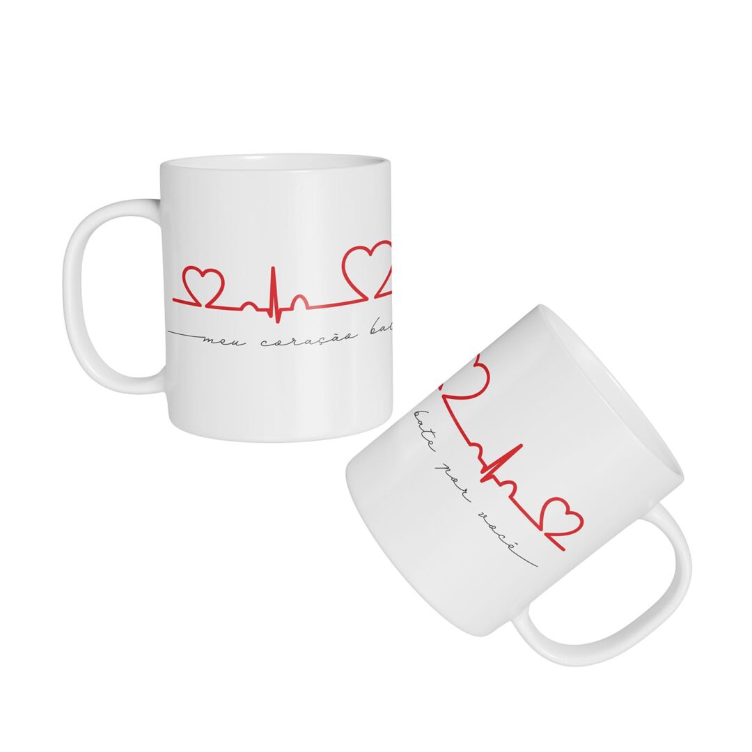 Caneca Cerâmica - Namorados - Meu Coração Bate por Você