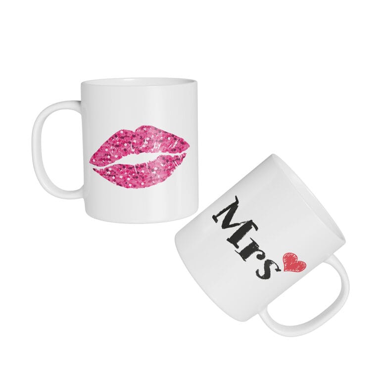 Caneca Cerâmica – Namorados – Mr e Mrs – 2 Unidades