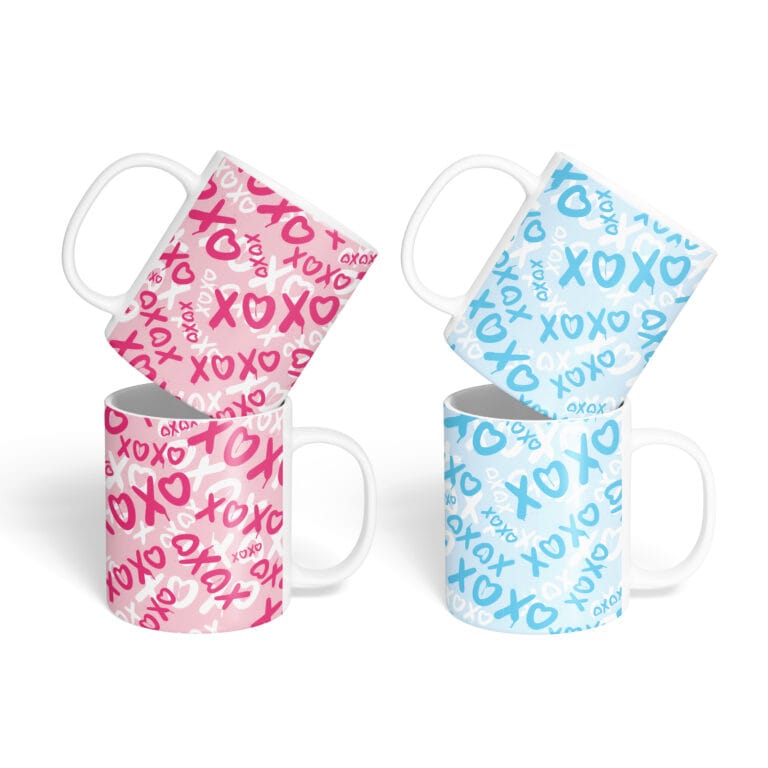 Caneca Cerâmica – Namorados – XOXO – 2 Unidades
