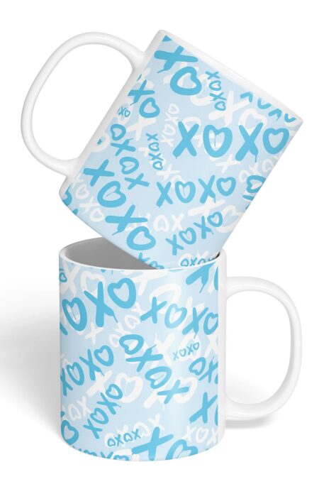 Caneca Cerâmica - Namorados - XOXO - Azul