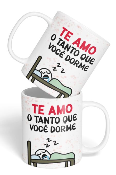 Caneca Cerâmica - Namorados - Flork - O Tanto Que Dorme