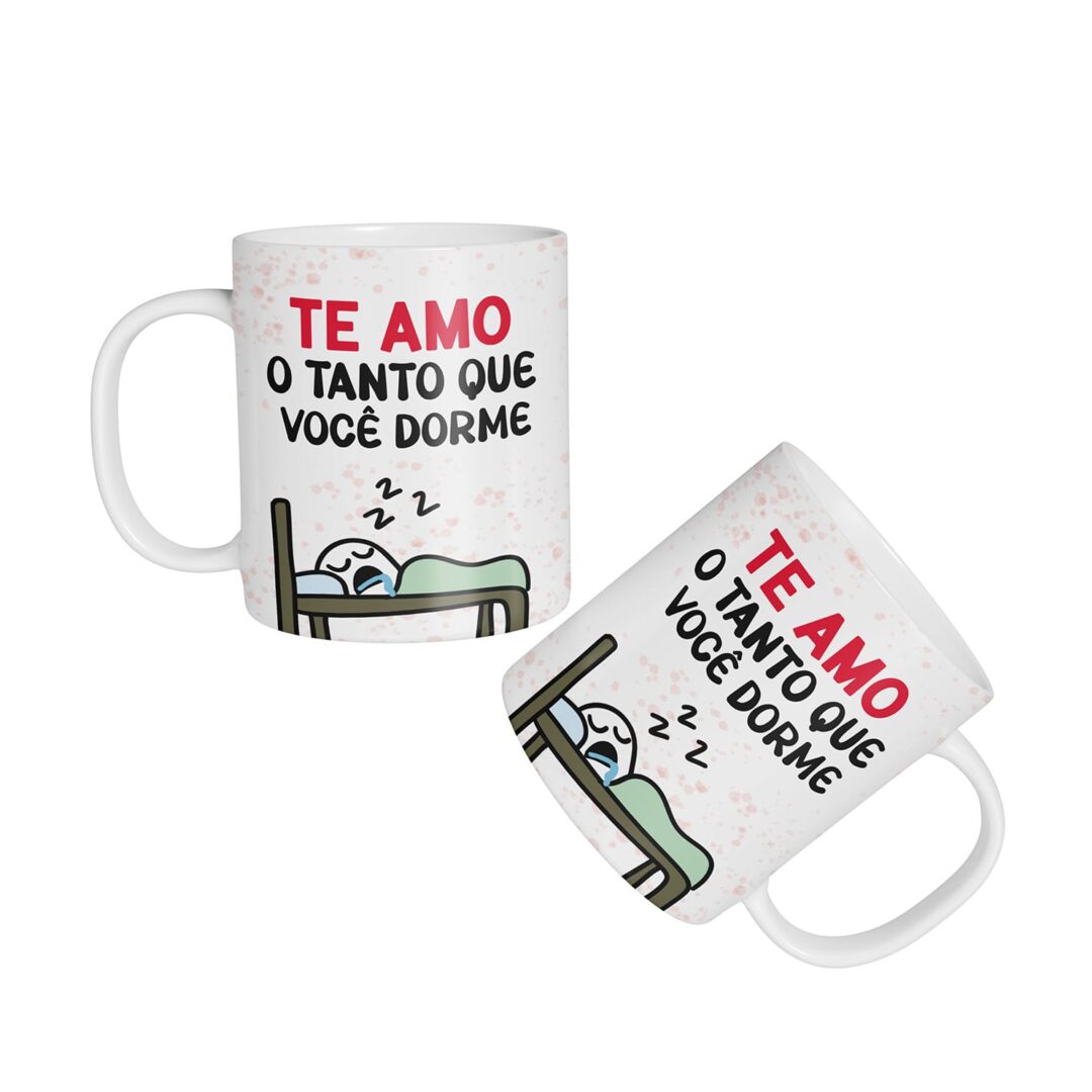 Caneca Cerâmica - Namorados - Flork - O Tanto Que Dorme