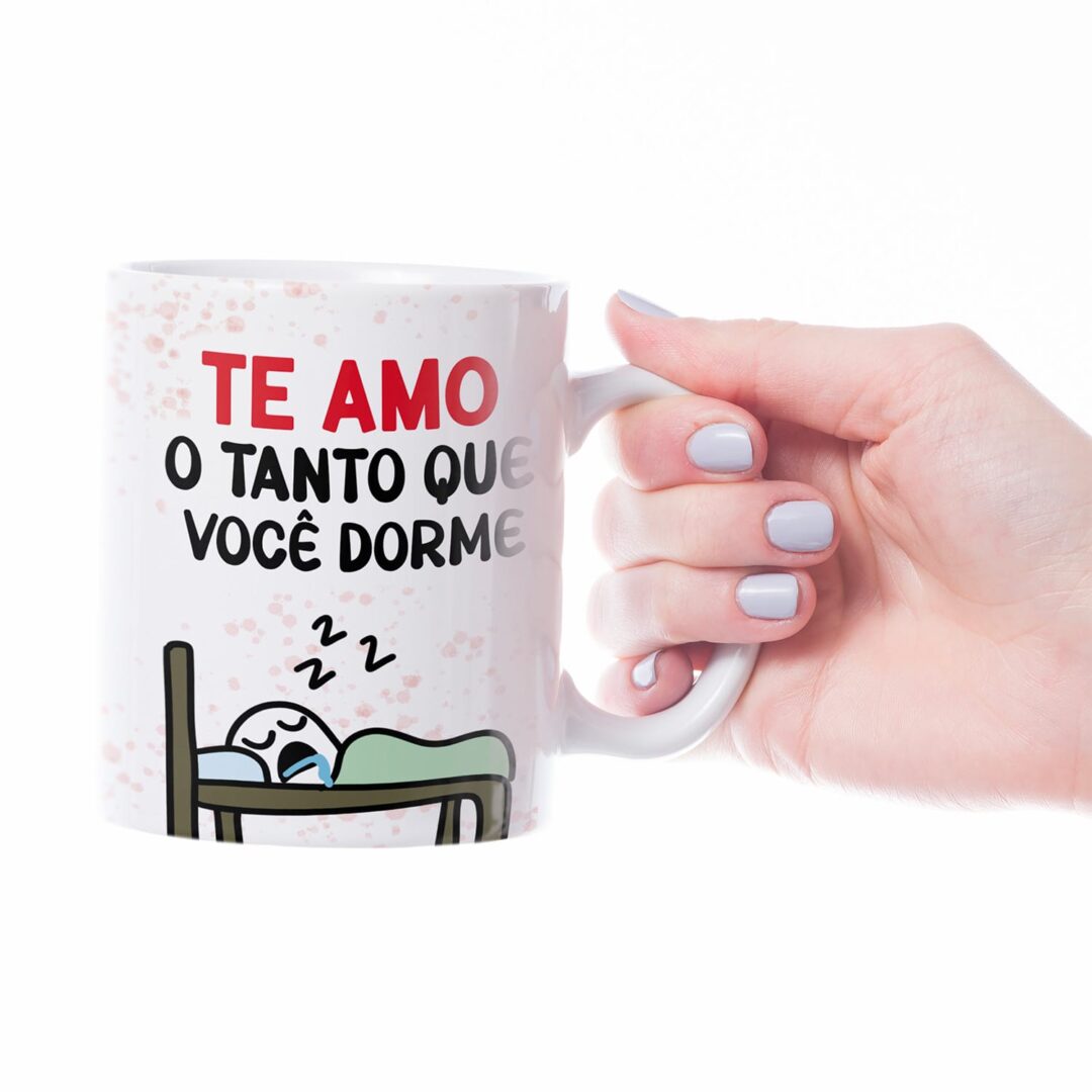 Caneca Cerâmica - Namorados - Flork - O Tanto Que Dorme