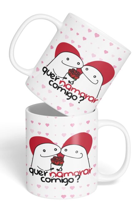 Caneca Cerâmica - Namorados - Flork - Quer Namorar Comigo