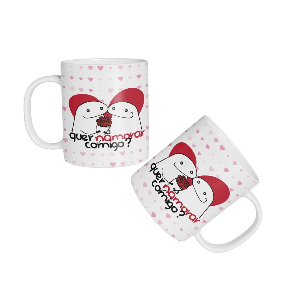 Caneca Cerâmica - Namorados - Flork - Quer Namorar Comigo