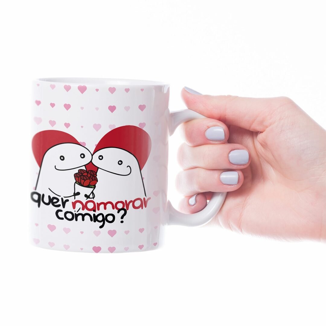 Caneca Cerâmica - Namorados - Flork - Quer Namorar Comigo