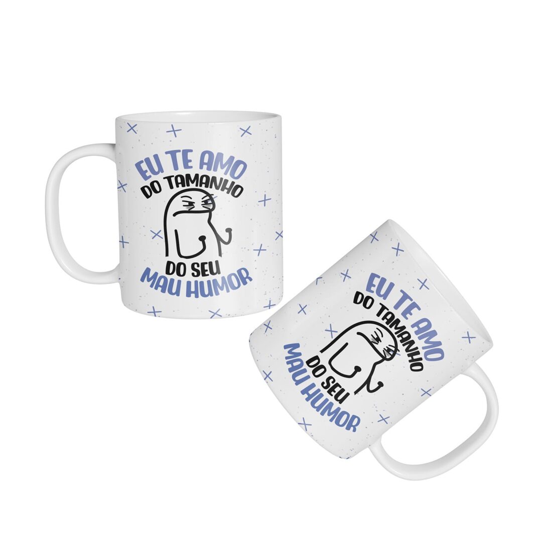 Caneca Cerâmica - Namorados - Flork - Tamanho do Mau Humor