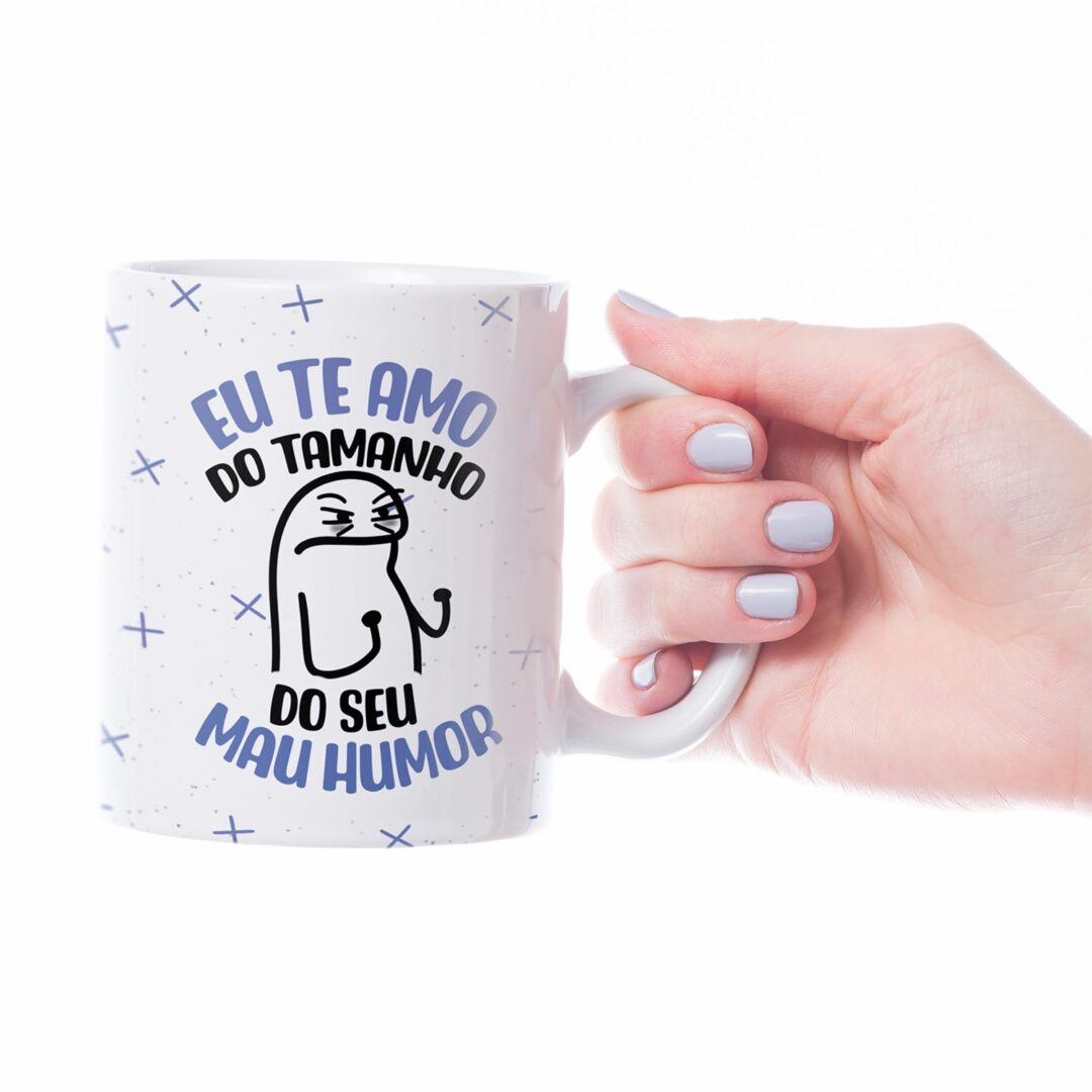Caneca Cerâmica - Namorados - Flork - Tamanho do Mau Humor