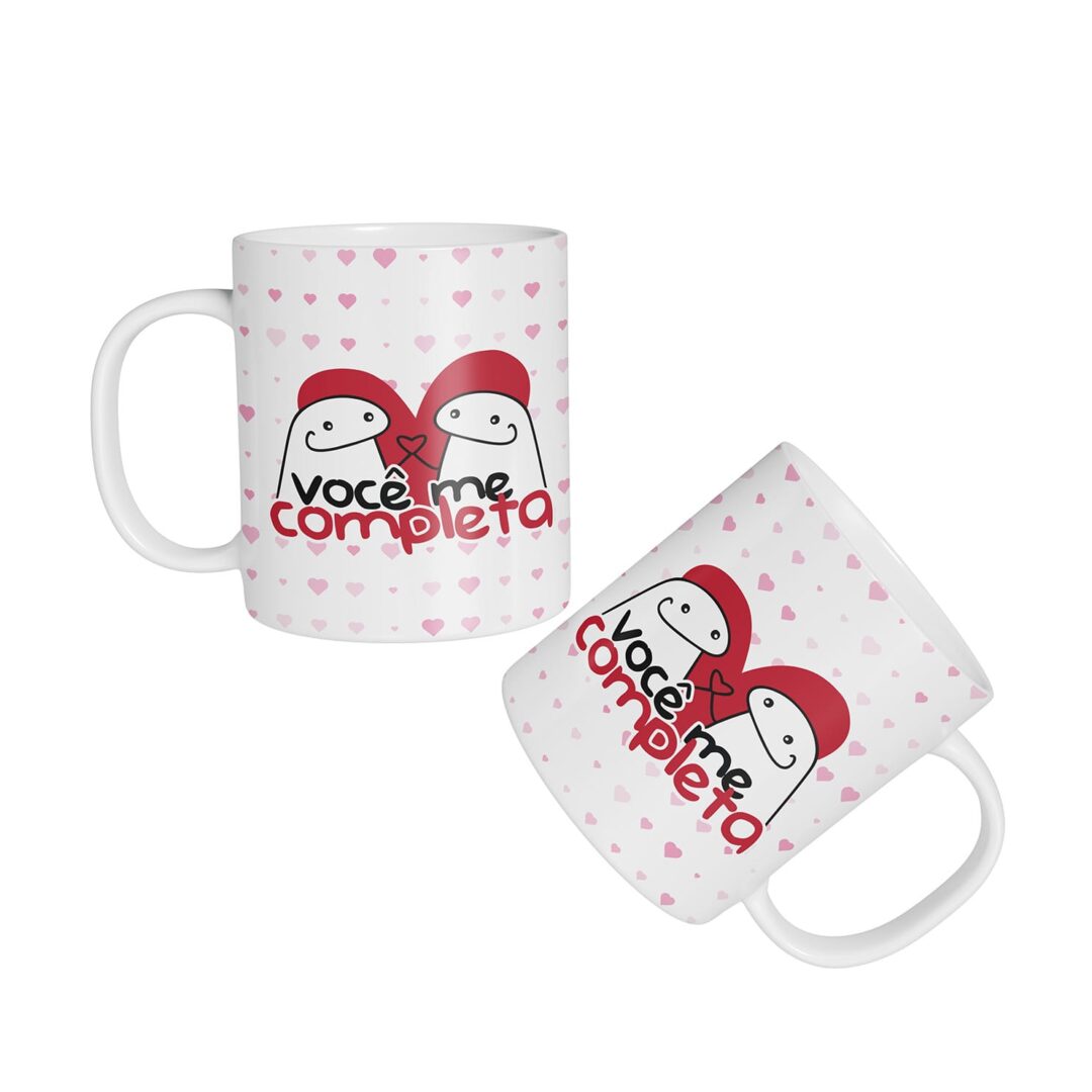 Caneca Cerâmica - Namorados - Flork - Você Me Completa