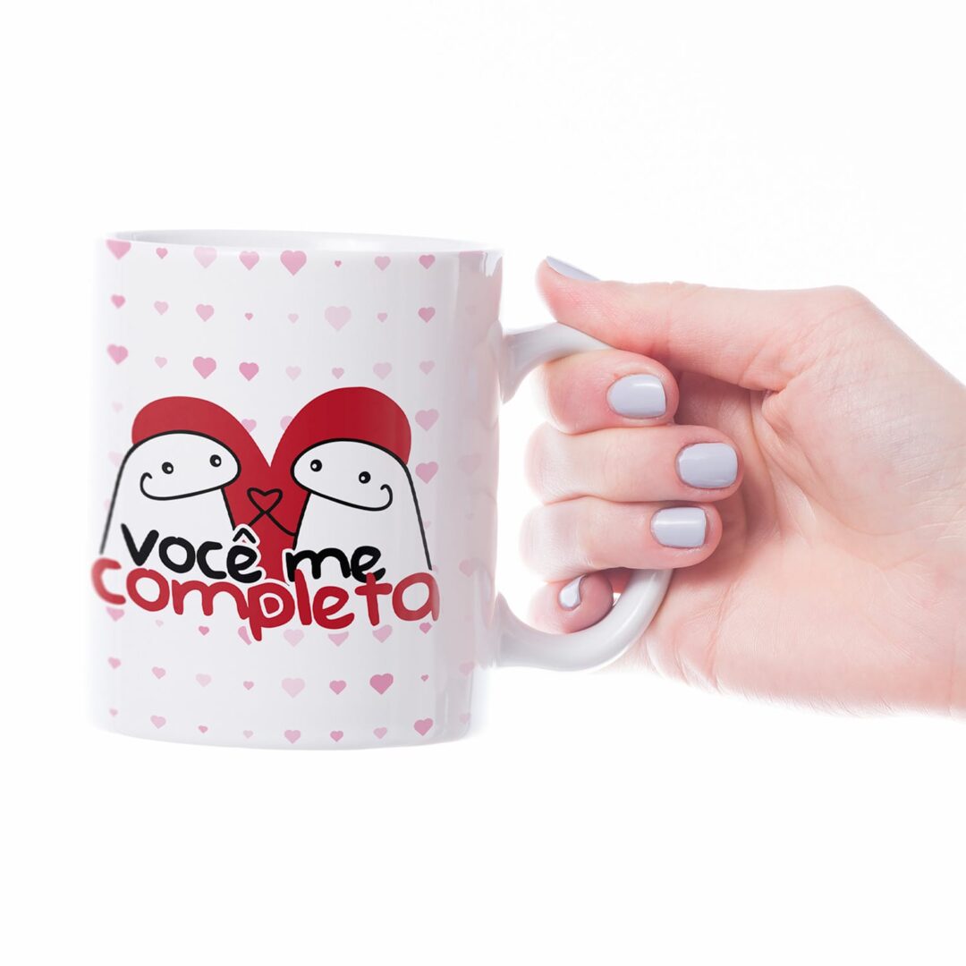 Caneca Cerâmica - Namorados - Flork - Você Me Completa