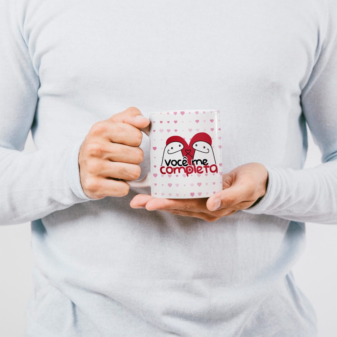 Caneca Cerâmica - Namorados - Flork - Você Me Completa