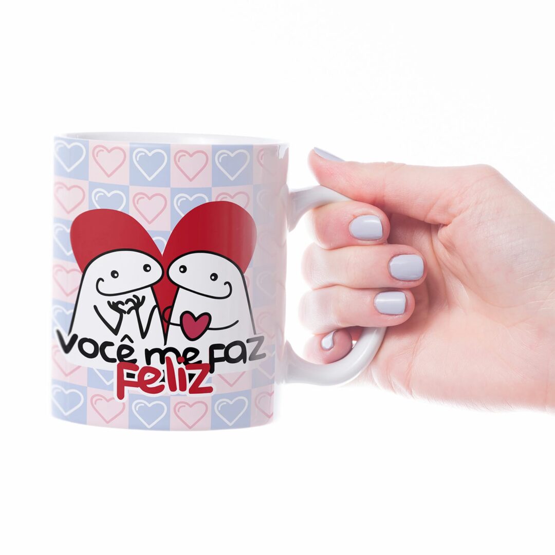 Caneca Cerâmica - Namorados - Flork - Você Me Faz Feliz